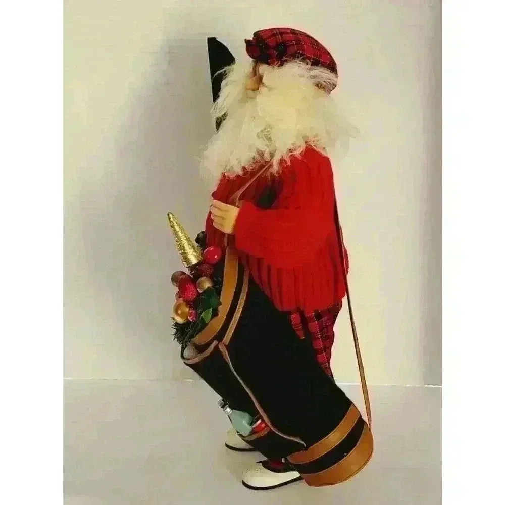 Vintage Golfing Santa Claus Figure Golf Bag Balls & 19th Hole Golf Flag XMAS - Picture 4 of 16